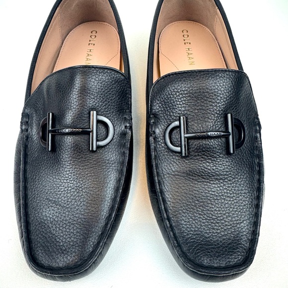 Cole Haan loafers horse bit black leather driving flats moc toe classic preppy - Picture 4 of 10